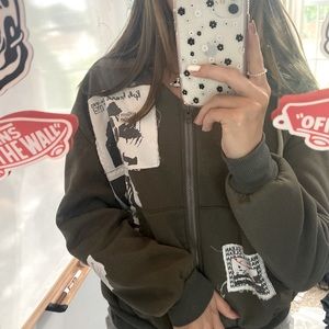 grayish green jacket